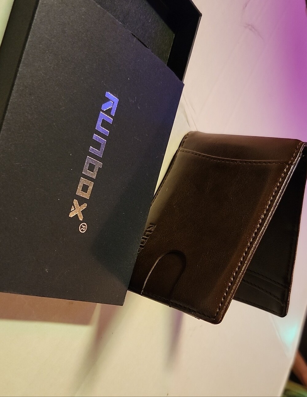 Men's Brown Leather Card & Money Clip